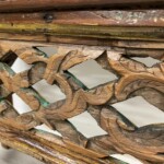 Primitive Carved Panel Small Bench Reclaimed Wood