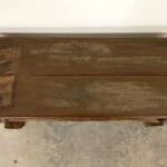 Primitive Carved Panel Small Bench Reclaimed Wood