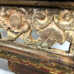 Small Carved Rustic Accent Bench Reclaimed Teak