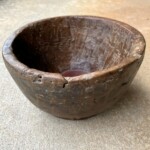 Small Old Hand Hewn Rustic Teak Bowl