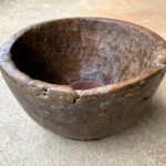 Small Old Hand Hewn Rustic Teak Bowl