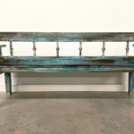 Distressed Painted Rustic Reclaimed Wood Bench