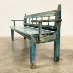 Distressed Painted Rustic Reclaimed Wood Bench