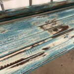 Distressed Painted Rustic Reclaimed Wood Bench