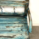 Distressed Painted Rustic Reclaimed Wood Bench