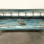 Distressed Painted Rustic Reclaimed Wood Bench