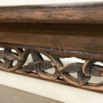 Narrow Reclaimed Wood Bench with Vintage Architectural Pedestal Legs