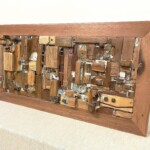Hand Made Wood Fragments Mosaic Art Panel