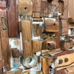 Hand Made Wood Fragments Mosaic Art Panel