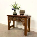 Old Panel Reclaimed Wood Small Bench Side Table