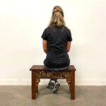 Old Panel Reclaimed Wood Small Bench Side Table