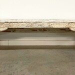 Rustic Distressed Whitewashed Carved Bench Reclaimed Wood