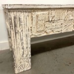Rustic Distressed Whitewashed Carved Bench Reclaimed Wood