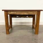 Small Carved Accent Bench Side Table Reclaimed Wood