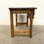 Small Carved Accent Bench Side Table Reclaimed Wood