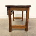 Small Carved Accent Bench Side Table Reclaimed Wood