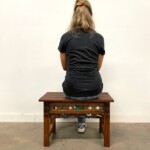 Small Carved Accent Bench Side Table Reclaimed Wood