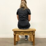 Small Rustic Carved Bench Side Table Reclaimed Wood