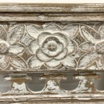 Whitewashed Reclaimed Teak Carved Console Table