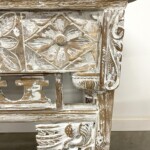 Whitewashed Reclaimed Teak Carved Console Table