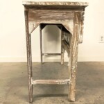 Whitewashed Reclaimed Teak Carved Console Table