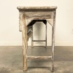 Whitewashed Reclaimed Teak Carved Console Table