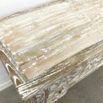 Whitewashed Reclaimed Teak Carved Console Table
