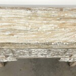 Whitewashed Reclaimed Teak Carved Console Table
