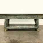 Cottage Style Painted Distressed Reclaimed Teak Bench