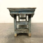 Cottage Style Painted Distressed Reclaimed Teak Bench