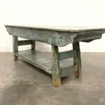 Cottage Style Painted Distressed Reclaimed Teak Bench
