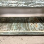 Cottage Style Painted Distressed Reclaimed Teak Bench