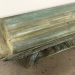 Cottage Style Painted Distressed Reclaimed Teak Bench
