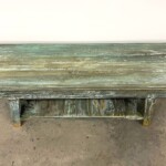 Cottage Style Painted Distressed Reclaimed Teak Bench
